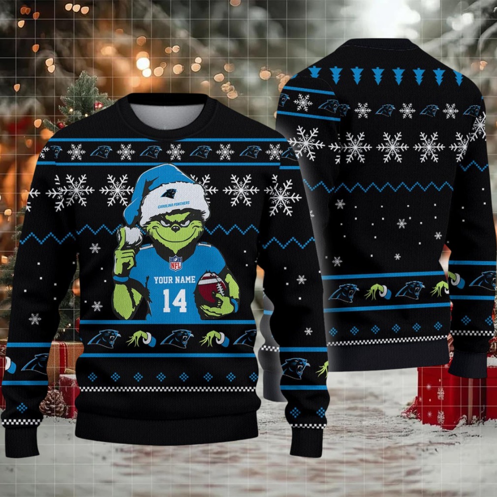 Carolina Panthers Custom Christmas Ugly Sweater Carolina Panthers Custom Christmas Ugly Sweater