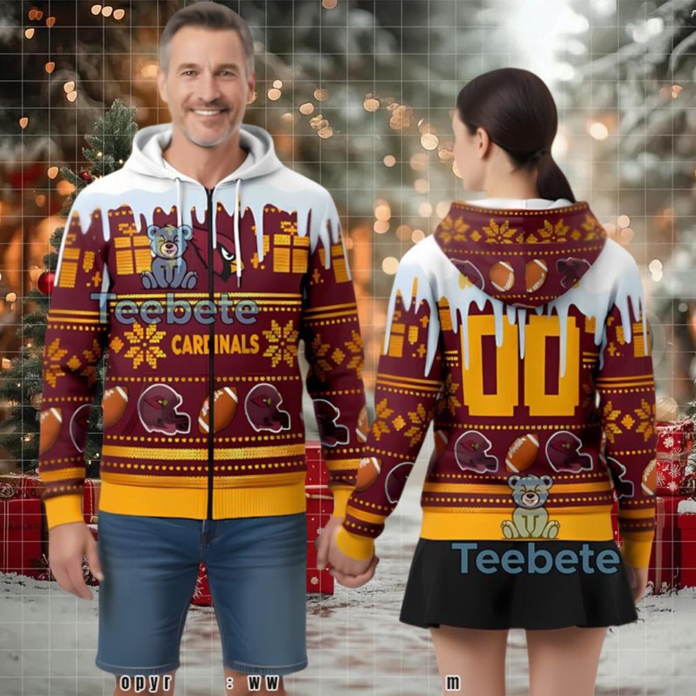 Personalized Arizona Cardinals Skyline Ugly 3D Hoodie Youth