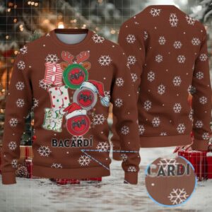 Chestnut Brown All Over Snowflake Bacardi Ugly Christmas Sweater