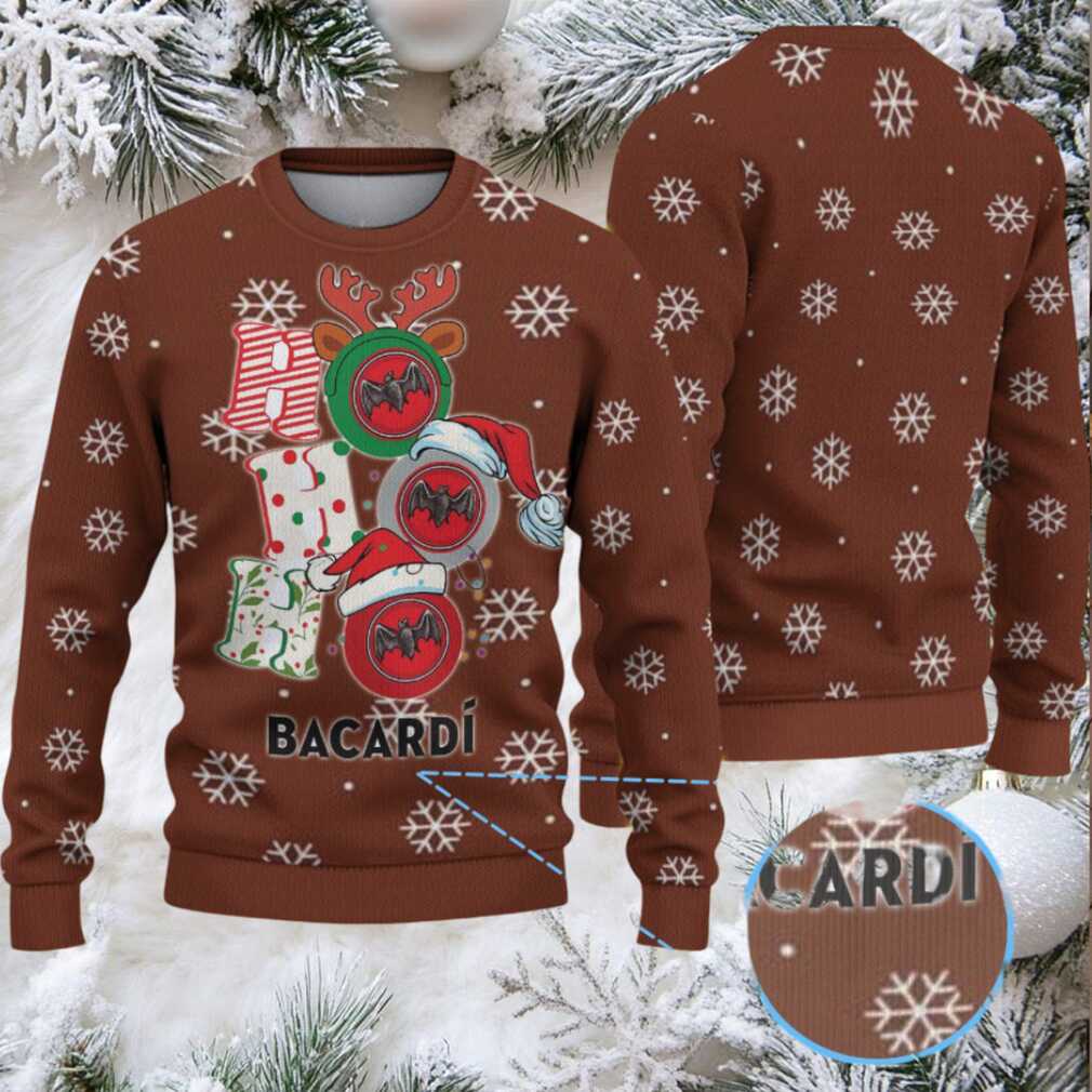 Chestnut Brown All Over Snowflake Bacardi Ugly Christmas Sweater