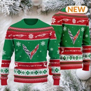 Chevrolet Corvette 2024 Christmas Green Ugly Sweater
