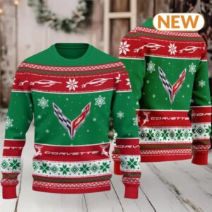 Chevrolet Corvette 2024 Christmas Green Ugly Sweater