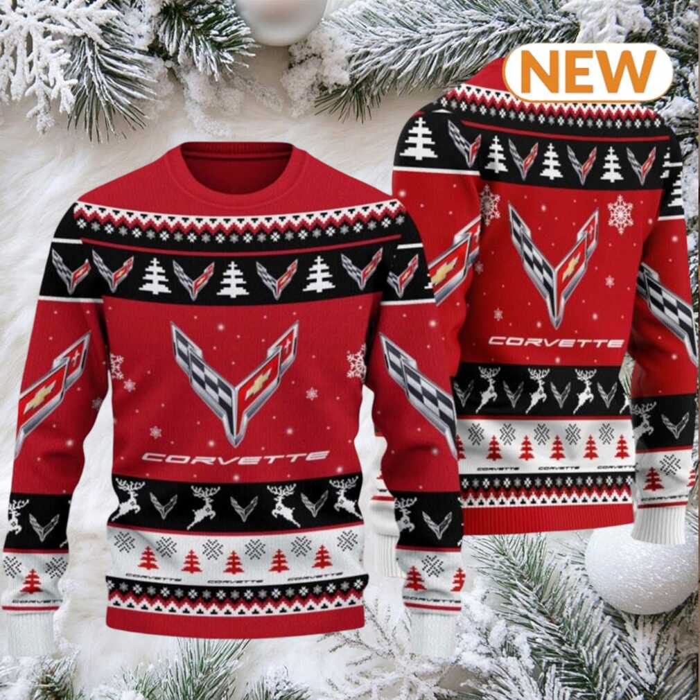 Chevrolet Corvette 2024 Christmas Orange Ugly Sweater