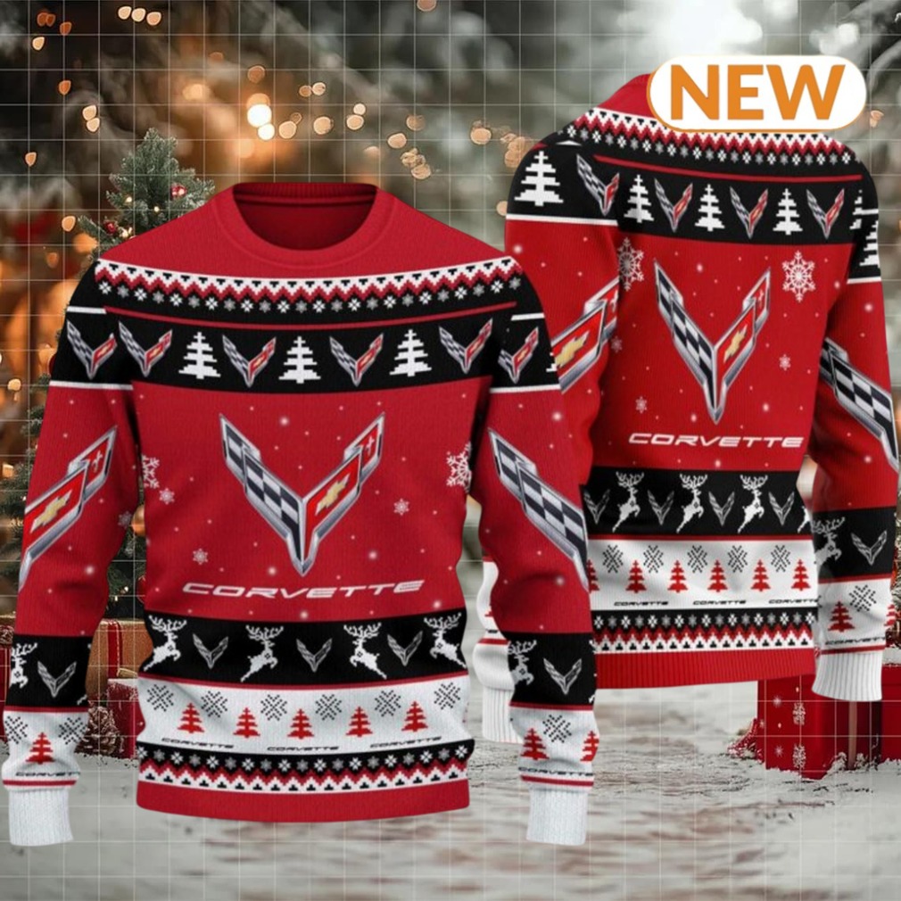 Chevrolet Corvette 2024 Christmas Orange Ugly Sweater