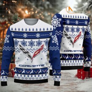 Chevrolet Corvette 2025 Christmas White Ugly Sweater
