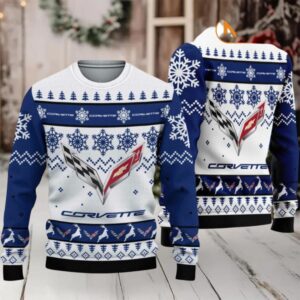 Chevrolet Corvette 2024 Christmas White Ugly Sweater