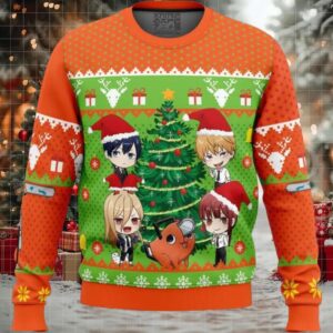 Chibi Chainsaw Man Ugly Christmas Sweater