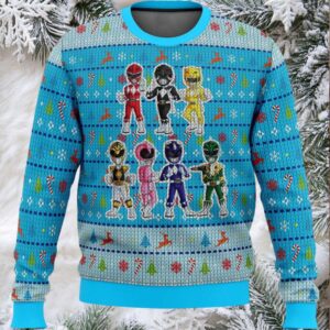Chibis Power Rangers Ugly Christmas Sweater