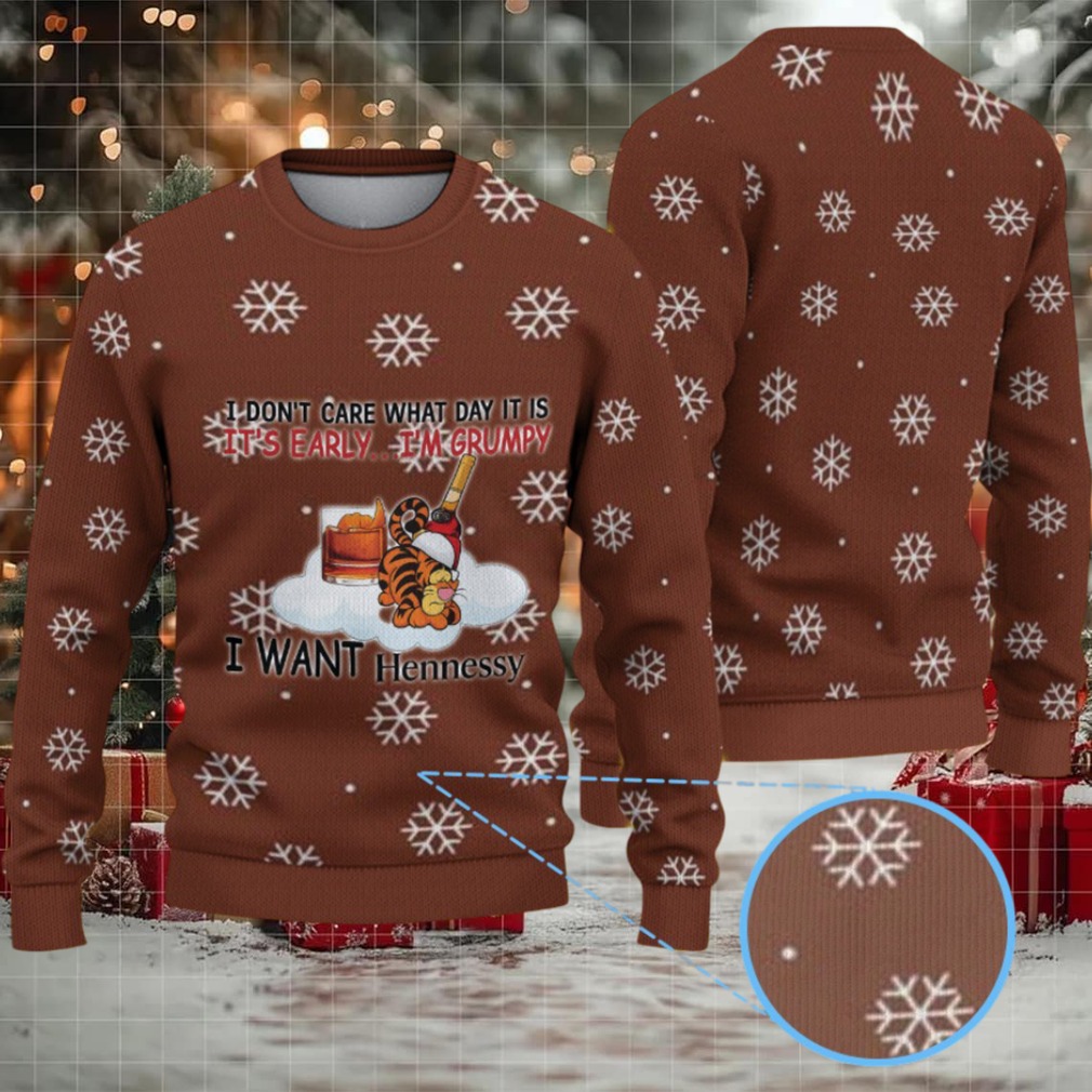 Chocolate Brown Snowflake Hennessy Themed Ugly Christmas Sweater
