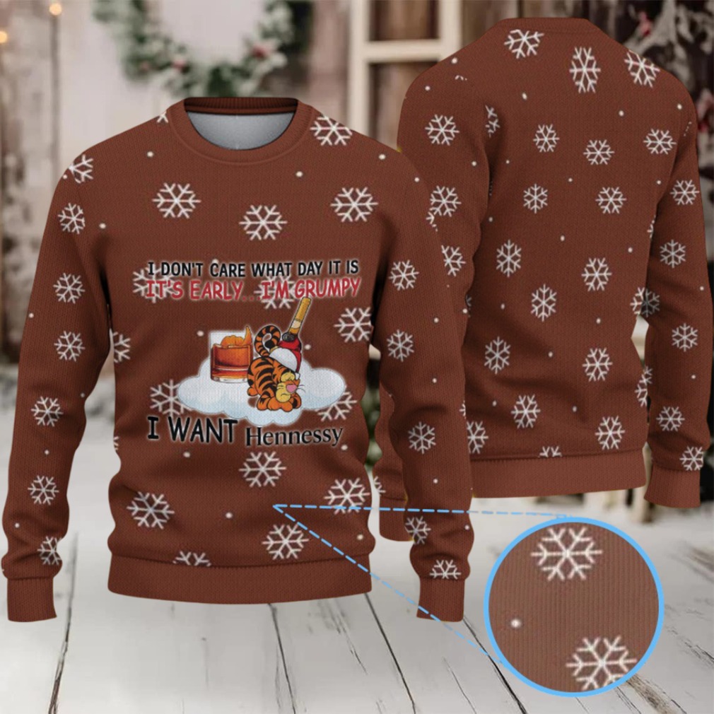 Chocolate Brown Snowflake Hennessy Themed Ugly Christmas Sweater Chocolate Brown Snowflake Hennessy Themed Ugly Christmas Sweater