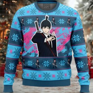 Christmas Aki Chainsaw Man Ugly Christmas Sweater