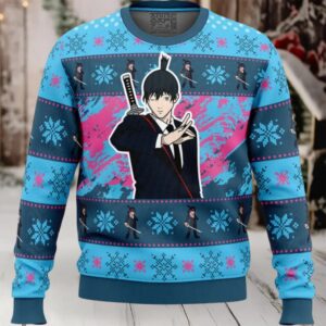 Christmas Aki Chainsaw Man Ugly Christmas Sweater