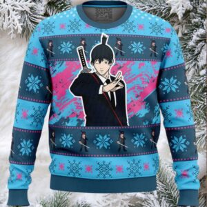 Christmas Aki Chainsaw Man Ugly Christmas Sweater