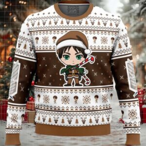 Christmas Chibi Eren Attack on Titan Ugly Christmas Sweater