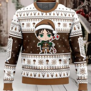Christmas Chibi Eren Attack on Titan Ugly Christmas Sweater