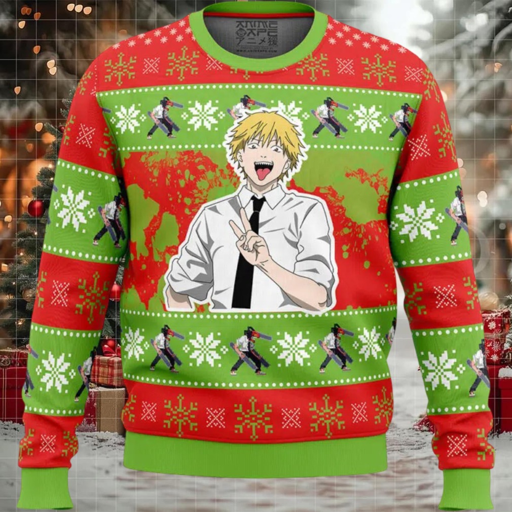 Christmas Denji Chainsaw Man Ugly Christmas Sweater