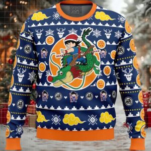 Christmas Kid Goku and Shenron Dragon Ball Z Ugly Christmas Sweater