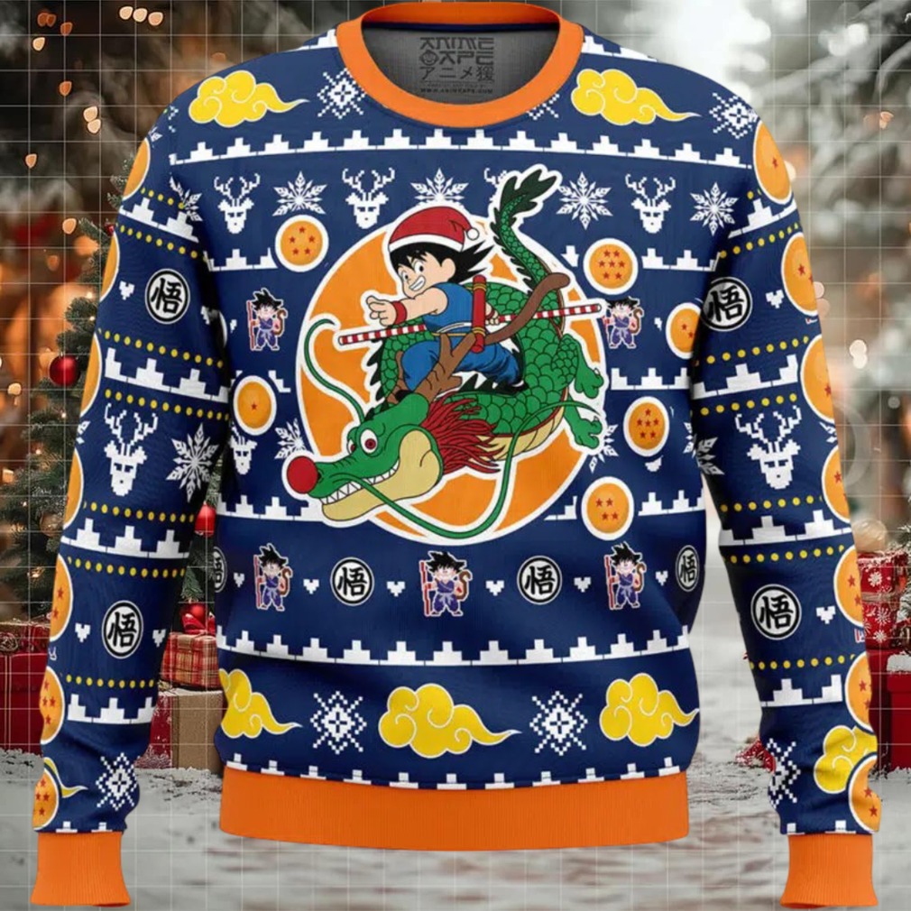 Christmas Kid Goku and Shenron Dragon Ball Z Ugly Christmas Sweater Christmas Kid Goku and Shenron Dragon Ball Z Ugly Christmas Sweater