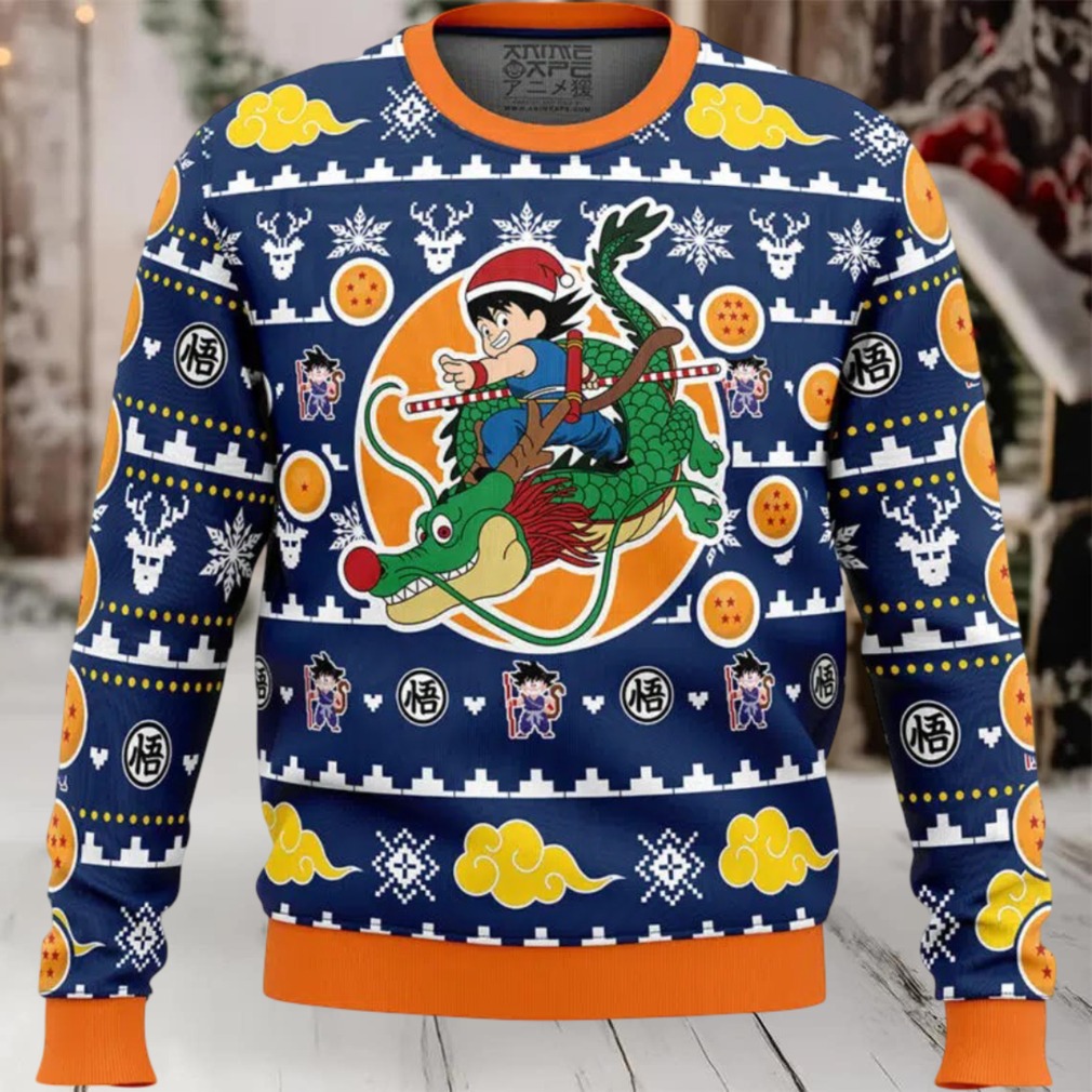 Christmas Kid Goku and Shenron Dragon Ball Z Ugly Christmas Sweater Christmas Kid Goku and Shenron Dragon Ball Z Ugly Christmas Sweater