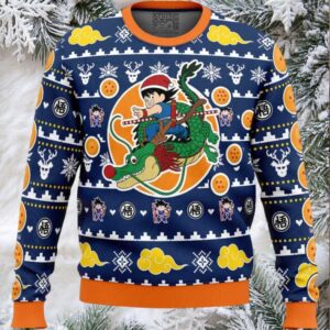 Christmas Kid Goku and Shenron Dragon Ball Z Ugly Christmas Sweater