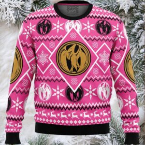 Christmas Pink Ranger Power Rangers Ugly Christmas Sweater