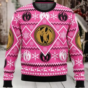 Christmas Pink Ranger Power Rangers Ugly Christmas Sweater