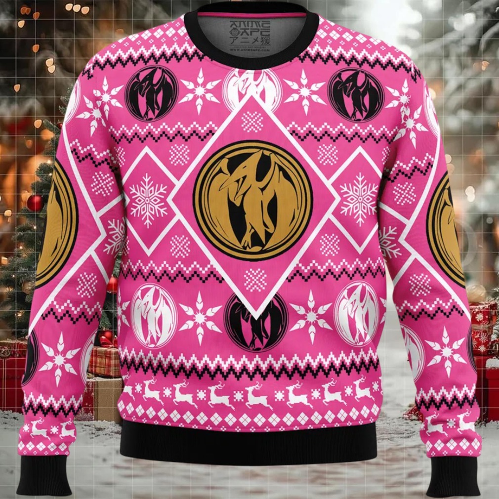 Christmas Pink Ranger Power Rangers Ugly Christmas Sweater Christmas Pink Ranger Power Rangers Ugly Christmas Sweater