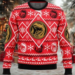 Christmas Red Ranger Power Rangers Ugly Christmas Sweater