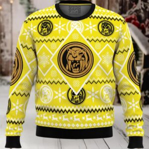 Christmas Yellow Ranger Power Rangers Ugly Christmas Sweater