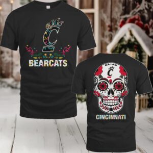 Cincinnati Bearcats Dia De Los Muertos T Shirt College Football Fan Tee