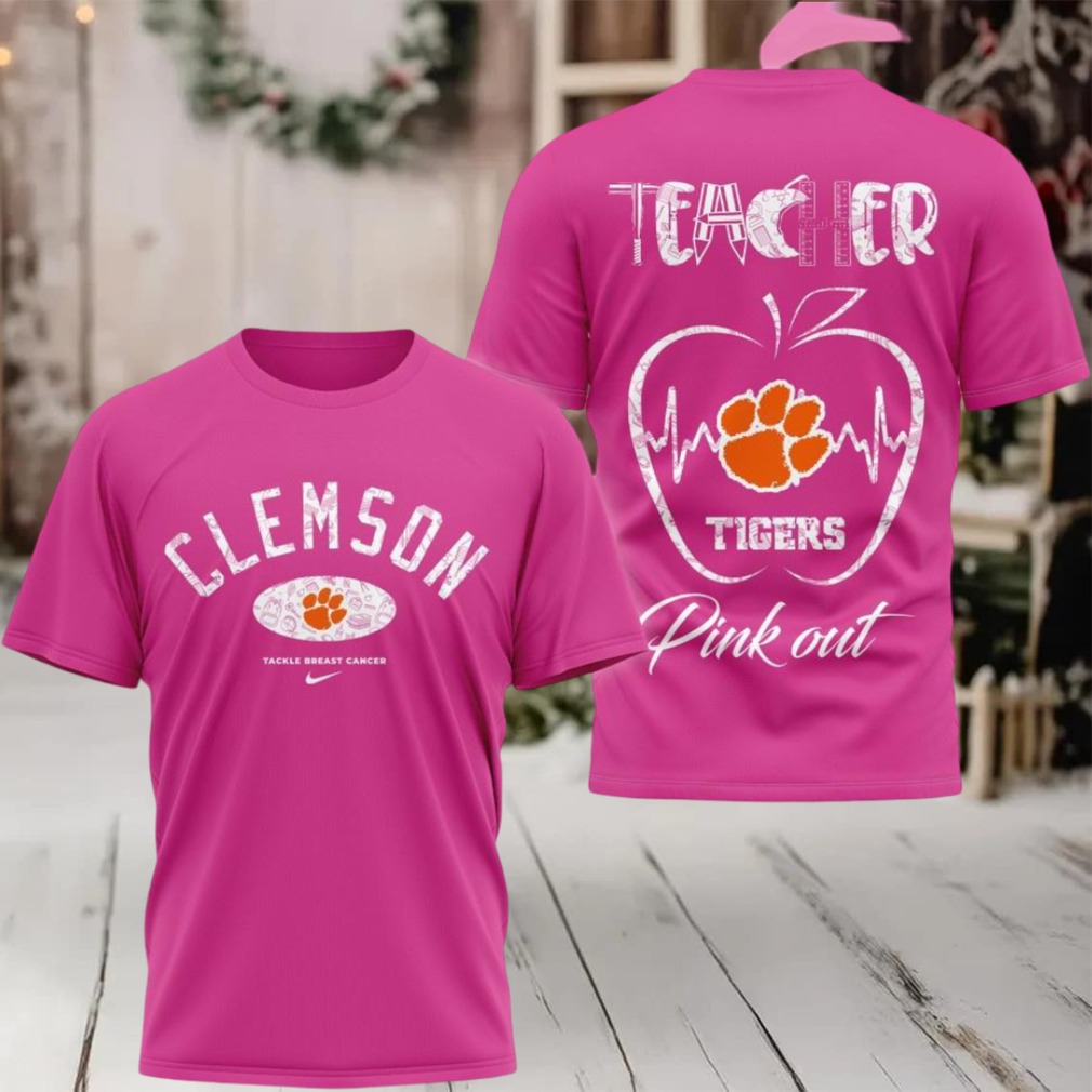 Clemson Tigers 2025 NCAA Teacher Tackle Breast Cancer Unisex 3D Shirt
