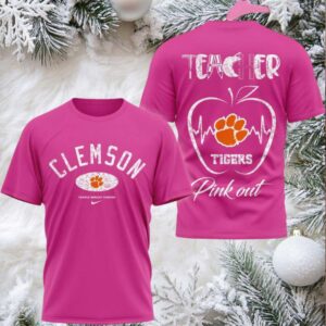 Clemson Tigers 2025 NCAA Teacher Tackle Breast Cancer Unisex 3D Shirt