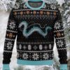 Alien Themed Pixel Art Ugly Christmas Sweater – Festive & Unique Holiday Knitwear