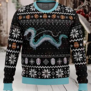 Cozy Dragon Knit Sweater – Festive Winter Style By Haotees – Perfect Holiday Gift!