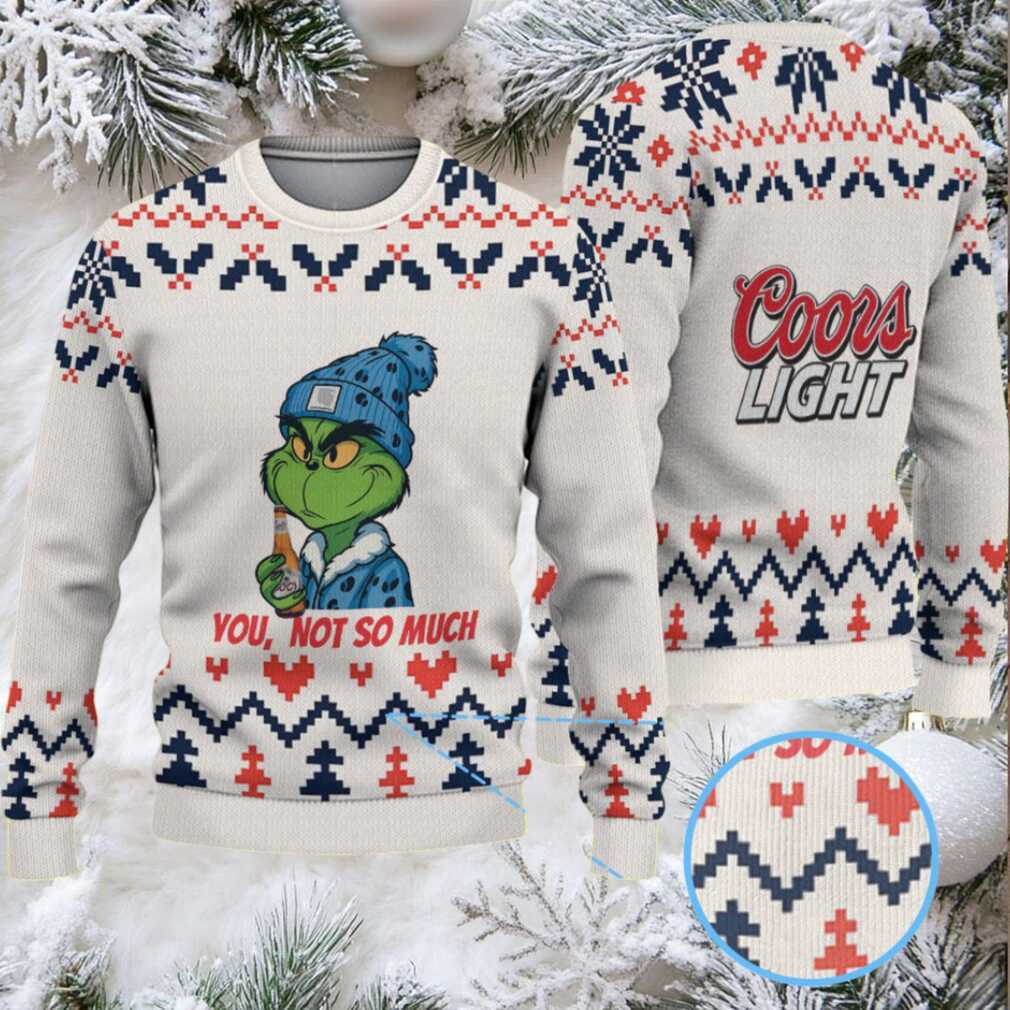 Cream, Navy & Red Nordic Pattern “Grinch You, Not So Much” Ugly Christmas Sweater – Coors Light Edition Cream, Navy & Red Nordic Pattern “Grinch You, Not So Much” Ugly Christmas Sweater – Coors Light Edition