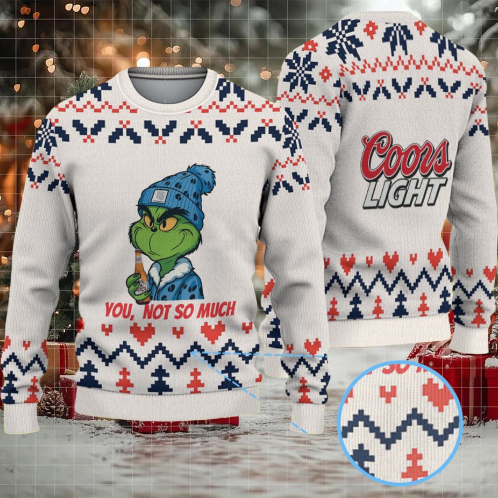 Cream, Navy & Red Nordic Pattern “Grinch You, Not So Much” Ugly Christmas Sweater – Coors Light Edition Cream, Navy & Red Nordic Pattern “Grinch You, Not So Much” Ugly Christmas Sweater – Coors Light Edition