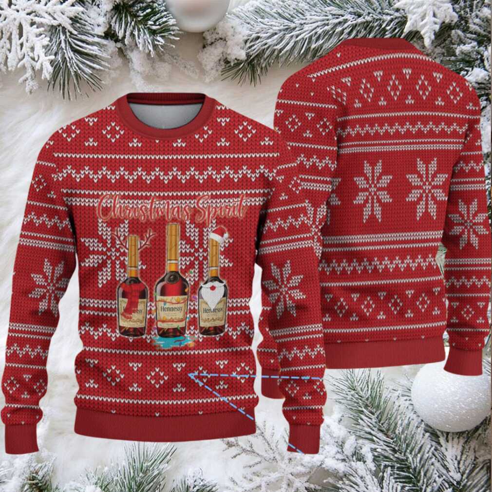 Crimson Red Fair Isle Snowflake Hennessy “Christmas Spirit” Ugly Christmas Sweater Crimson Red Fair Isle Snowflake Hennessy “Christmas Spirit” Ugly Christmas Sweater