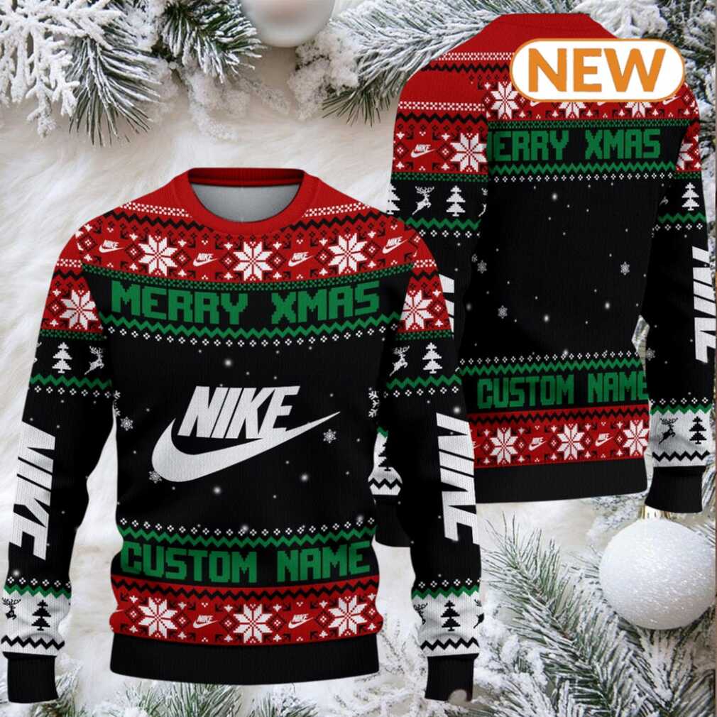Custom Merry Xmas Nike Red Ugly Sweater