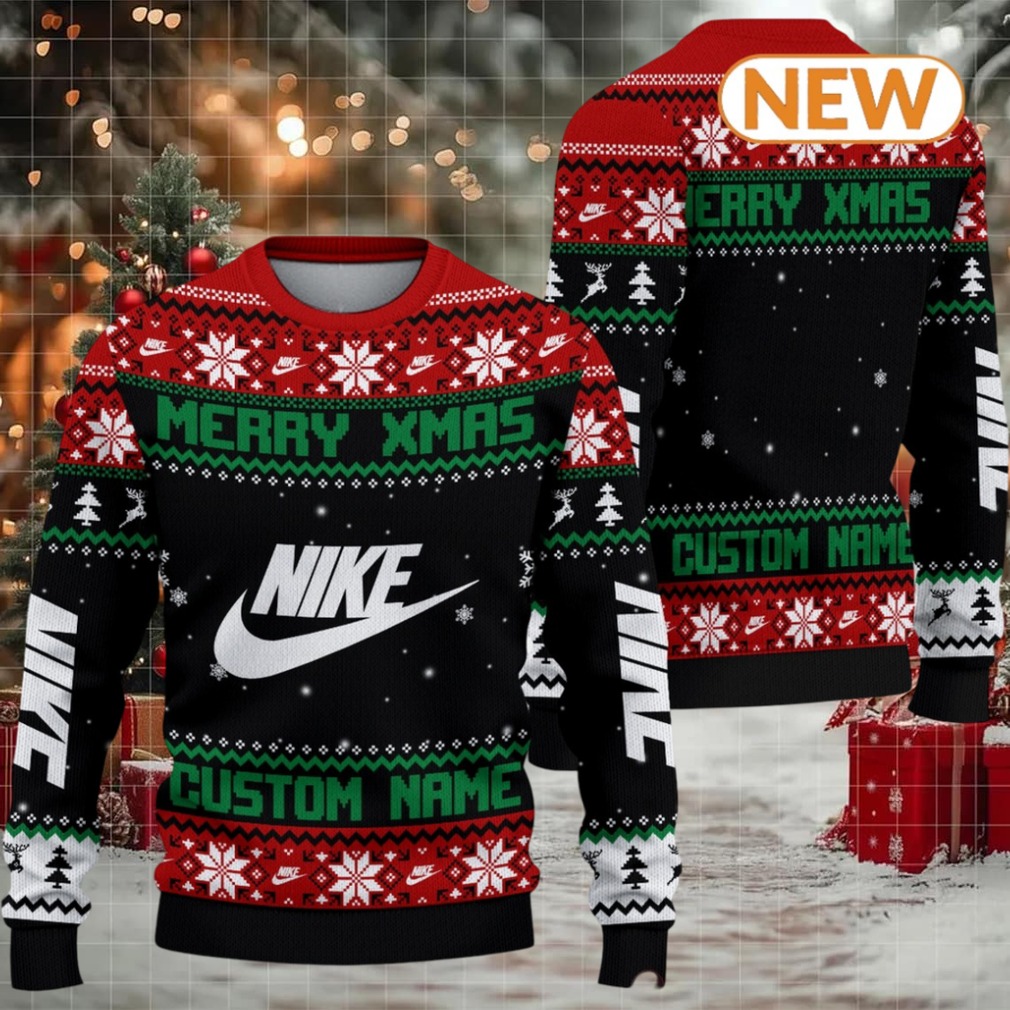 Custom Merry Xmas Nike Red Ugly Sweater