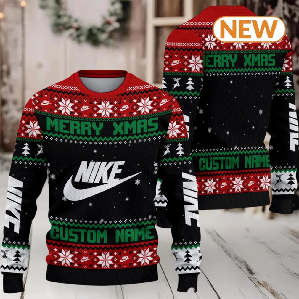 Custom Merry Xmas Nike Red Ugly Sweater Custom Merry Xmas Nike Red Ugly Sweater