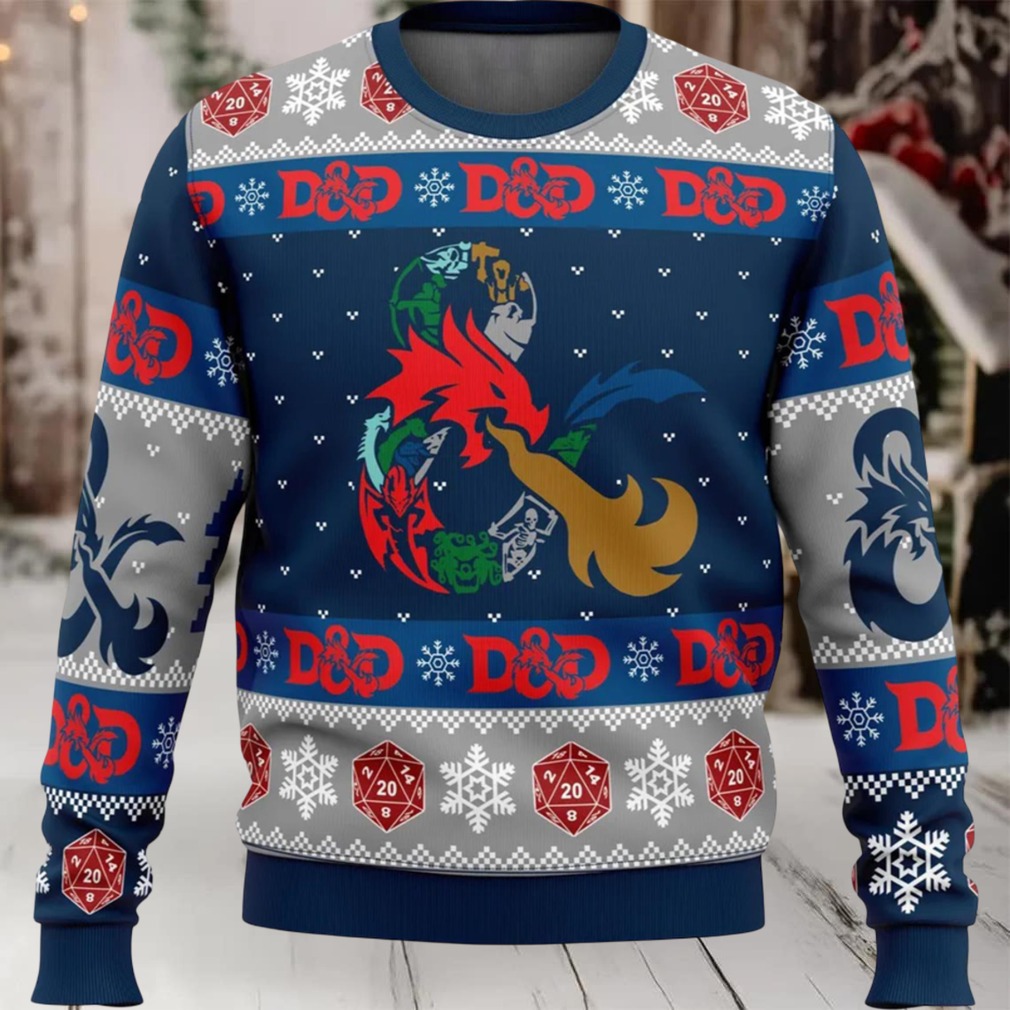 D 20 Dungeons Dragons Ugly Christmas Sweater D 20 Dungeons Dragons Ugly Christmas Sweater