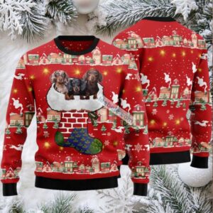 Dachshund Light Up Ugly Christmas Sweater Mens Red In Stock