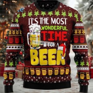 Daddy Time For Beer Ugly Christmas Sweater Vintage