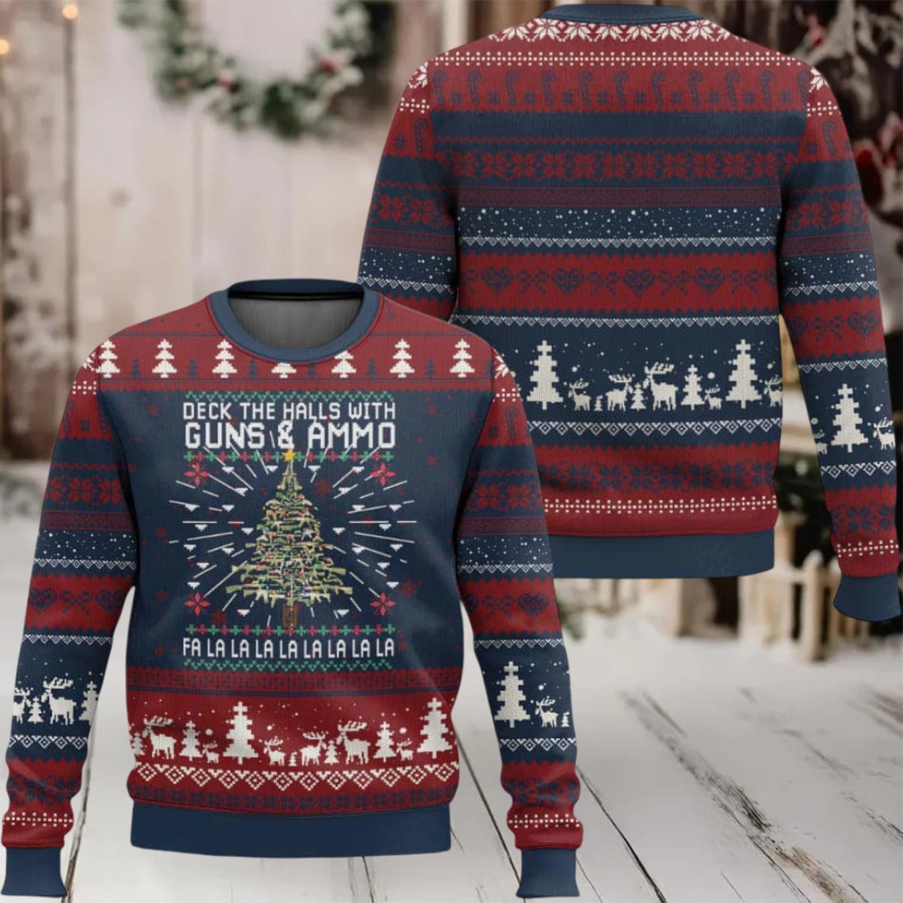 Deck The Halls With Guns And Ammo Ugly Christmas Sweater