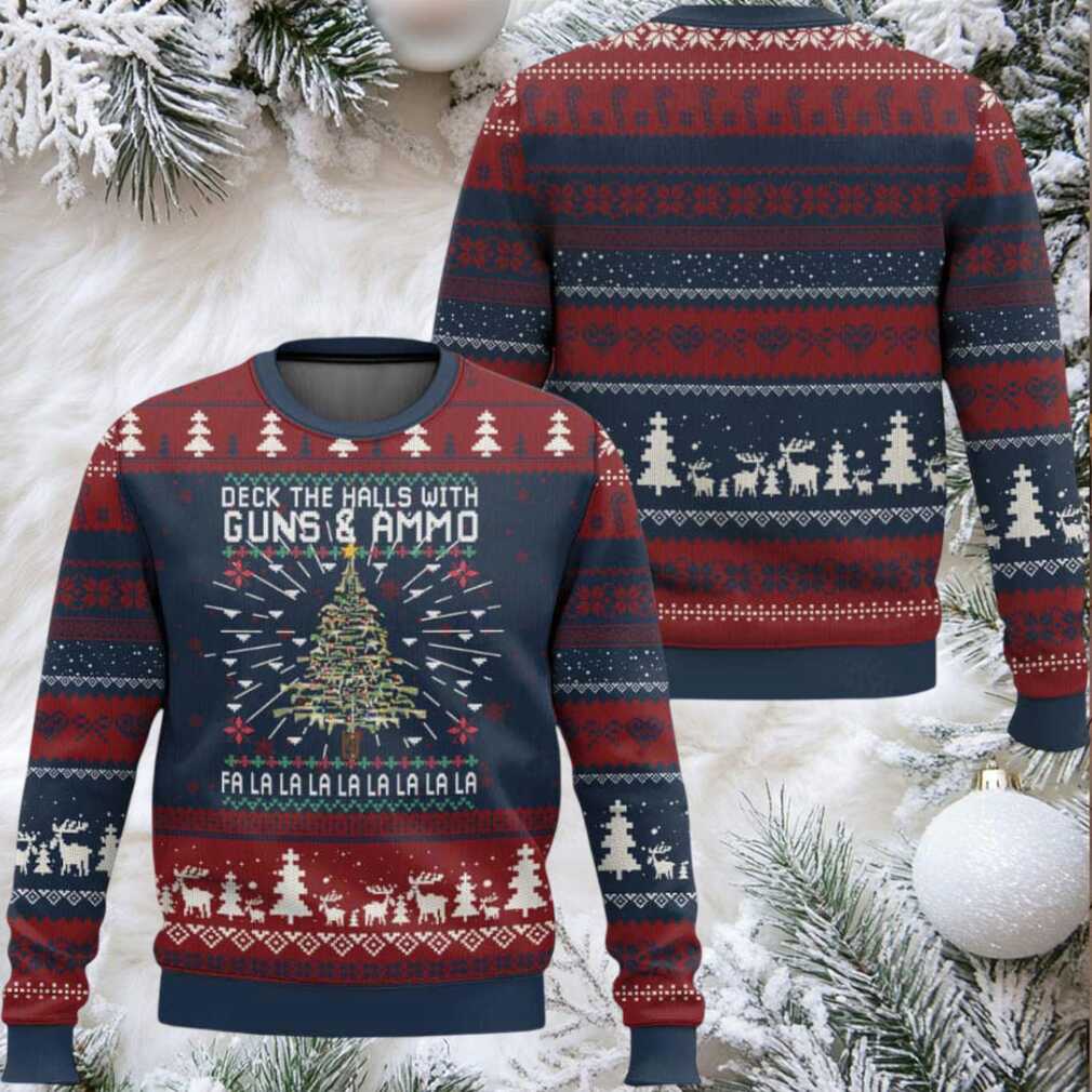 Deck The Halls With Guns And Ammo Ugly Christmas Sweater