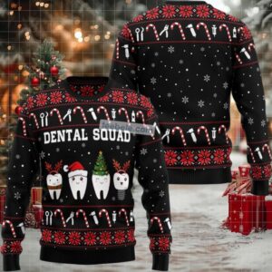 Dental Squad Reindeer Ugly Christmas Sweater Most