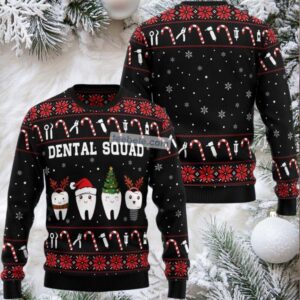Dental Squad Reindeer Ugly Christmas Sweater Most