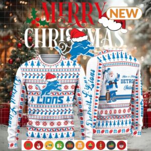 Detroit Lions Merry Christmas 2025 Knitted Sweater