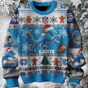 Detroit Lions They Not Like Us Christmas Ugly Sweater