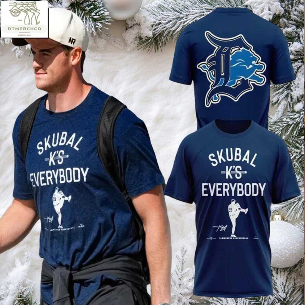 Detroit Tigers Celebrating With Detroit Lions Skubal K’s Everybody 2025 shirt Detroit Tigers Celebrating With Detroit Lions Skubal K’s Everybody 2025 shirt